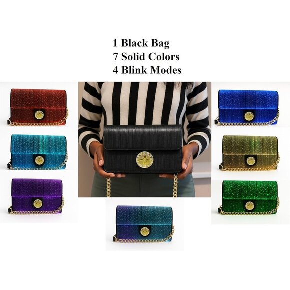 ⚡ Women's Purple Lightweight Leather Crossbody Detachable Strap Clutch Bag - Picture 3 of 3